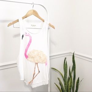 🚌 The Clas-sic | Flamingo Graphic Tank White S